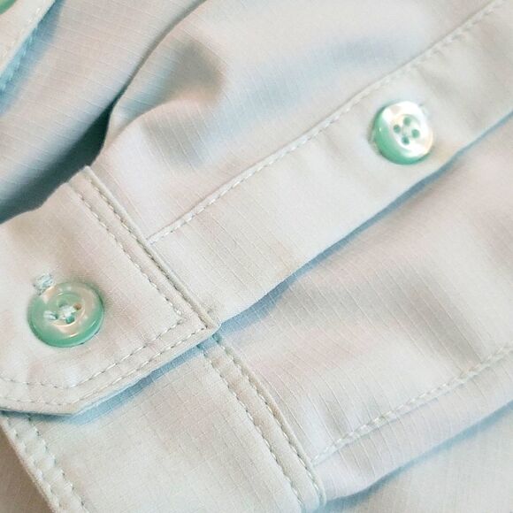 LN REI GIRLS MINT BUTTON UP LONG SLEEVE SHIRT SZ. XXS (4-5) - Picture 6 of 6